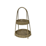 Suporte para Doces em Fibra Natural (Cestaria | 2 Andares) - 25 × 25 × 41 cm