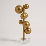 Escultura Decorativa em Metal Dourado – 33 × 10 cm