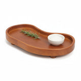 Bandeja Decorativa em Madeira Natural Rustic - 30 × 16 cm