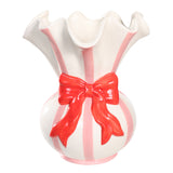 Vaso Decorativo Laço (Branco/Vermelho) – 20 x 16,8 cm