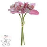 Ramalhete de Orquídea Rosa c/ Fita Toque Real - 23cm