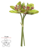 Ramalhete de Orquídea Verde c/ Fita Toque Real - 23cm