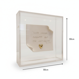 Caixa Acrílica c/ Relicário Decorativo Frase "Tudo posso naquele que me fortalece"" - 20x20cm