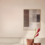 Quadro Decorativo Quadriculado Neutro II – 100 x 80 x 4 cm