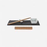 Kit para Sushi em Ardósia com 9 Peças - 20x30x4cm (Preto)