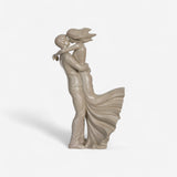 Escultura Decorativa Casal em Poliresina Off-White - 30x17,5x8,8cm