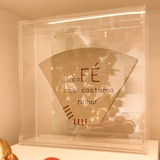 Caixa Acrílica c/ Relicário Decorativo Coador Frase 