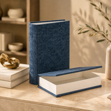 CAIXA LIVRO VELUDO AZUL - 0,25X0,18CM