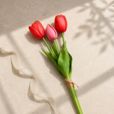 Ramalhete Tulipa Toque Real Rosa - 3 un - 25cm