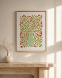 QUADRO VASO C/ FLORES MADEIRA - 030X0,40CM