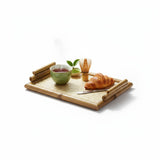Bandeja de Vidro com Bambu e Palha Indiana G – 40 x 21 cm
