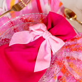 Porta Guardanapo de Laço Aveludado Rosa Claro - 12cm