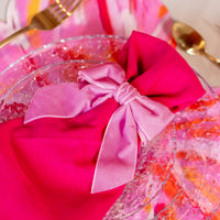 Porta Guardanapo de Laço Aveludado Rosa Fúcsia - 12cm