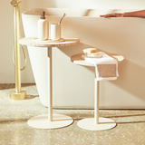 Mesa Lateral de Metal e Mármore Stone - 56 x 35 cm