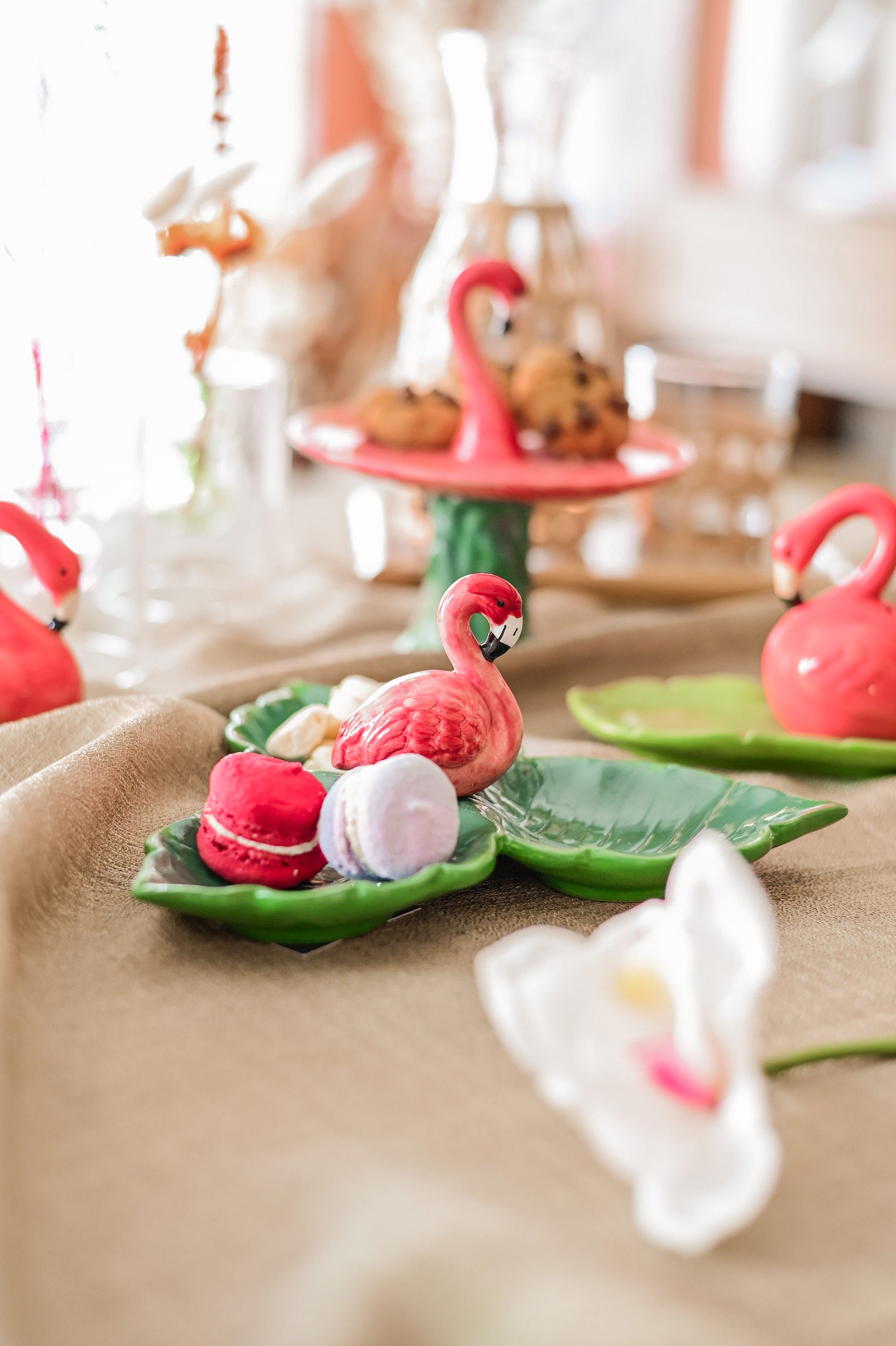 Petisqueira de Cerâmica Flamingos - 21cm