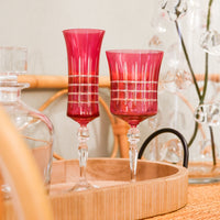 Taça Vinho Grace Carmim lapidada Cristal Ecológico - 300ml