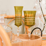 Taça Champanhe Grace Âmbar Lapidada em Cristal Ecológico - 190ml