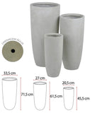 Vaso Fibrocimento Off-White P - 20,5 x 45,5 cm