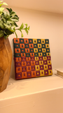 Quadro Quadriculado em Cordões Nauticos (Série Absorção) III - 25x25cm