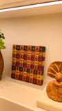 Quadro Quadriculado em Cordões Nauticos (Série Absorção) II - 25x25cm