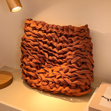 Quadro em Cordões Náuticos Trançados Terracota (Série Jogral) - 25x25cm