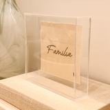 Caixa Acrílica c/ Bordado Família - 20x20cm