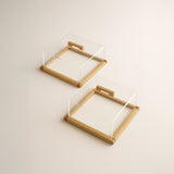 Porta Frios Quadrado Bambu G - 32 x 32 x 12 cm