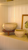VASO PORCELANA COM ESFERAS - OFF WHITE SALPICADO