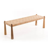 Banco Madeira com Fibras Naturais Suar – 145x45x45 cm