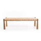 Banco Madeira com Fibras Naturais Suar – 145x45x45 cm