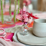 Mini Vaso c/ Arranjinho Rosa - 10x5cm