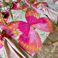 Lugar Americano Borboleta Rosa/Laranja (4 Peças) - 48x48cm