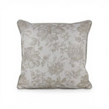 Almofada em Linho Estampado (Floral Bege) - 52 × 52 cm