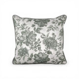 Almofada em Linho Estampado (Floral Verde) - 52 × 52 cm
