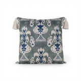 Almofada em Linho Estampado Ikat (Verde) - 52 × 52 cm