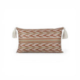 Almofada em Linho Estampado Ikat (Terracota) - 35 × 58 cm