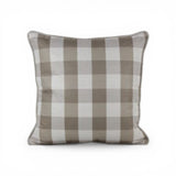 Almofada em Linho Estampado (Xadrez Bege) G - 52 × 52 cm