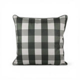 Almofada em Linho Estampado (Xadrez Verde) G - 52 × 52 cm