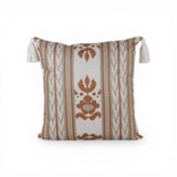 Almofada em Linho Estampado Ikat (Terracota) - 52 × 52 cm