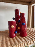 Vaso Decorativo Vermelho c/ Bolinhas G