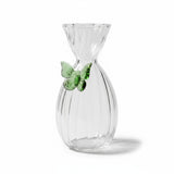 Vaso Decorativo Borboleta Verde em Vidro - 7 × 13,5 cm