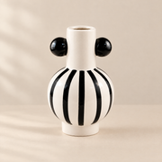 Vaso Bojudo Cerâmica Preto e Branco