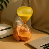 Ampulheta Decorativa Vidro 30 Minutos (Terracota Ocre) – 20 x 8 cm