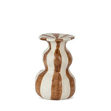 VASO LISTRADO CERÂMICA OFF WHITE E TERRACOTA - 0,16CM