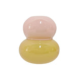 Garrafa Dots Capri Vidro Rosa e Amarelo -