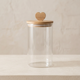 Pote Coração Vidro Borossilicato Transparente - 1.050ml