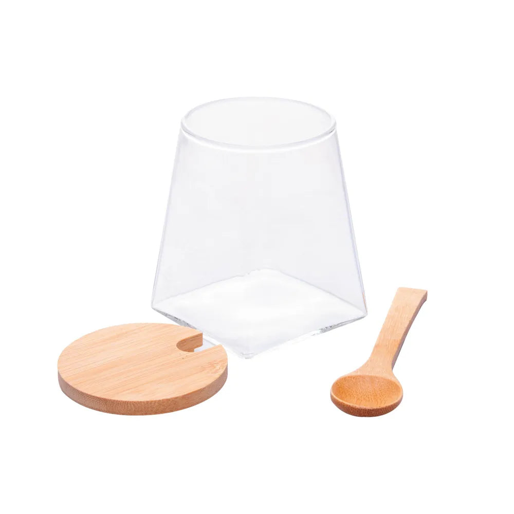 Conjunto de 3 Potes c/ Tampa de Bambu - 350ml