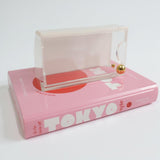 Porta Palito/Fósforo Acrílico c/ Bola Dourada -