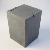 Lixo Retangular Preto Fosco c/ Tampa Basculante- 16x30cm