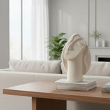 Escultura Decorativa Poliresina Rosto (Off White) – 27,5x18cm